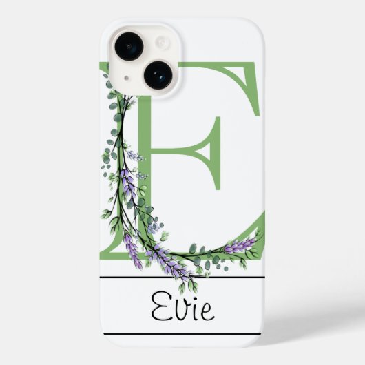 Monogram E Lavender Eucalyptus Case-Mate iPhone Ca Hülle (Rückseite)