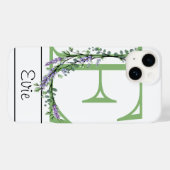 Monogram E Lavender Eucalyptus Case-Mate iPhone Ca Hülle (Rückseite (Horizontal))