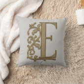 Monogram E Light Gray Family, Wedding, Birthday Kissen (Decke)