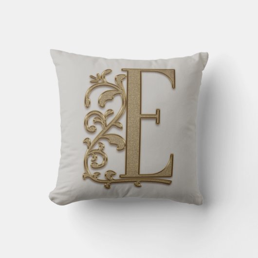 Monogram E Light Gray Family, Wedding, Birthday Kissen (Vorderseite)
