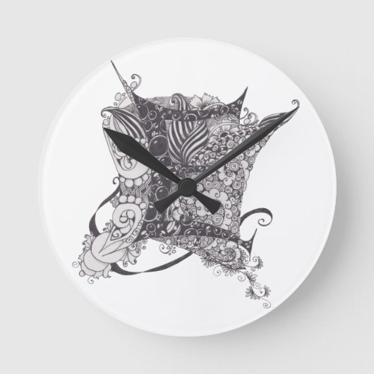 Monogram E Runde Wanduhr (Vorderseite)