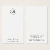 Monogram Earring Juwelier Display Card (Vorne & Hinten)