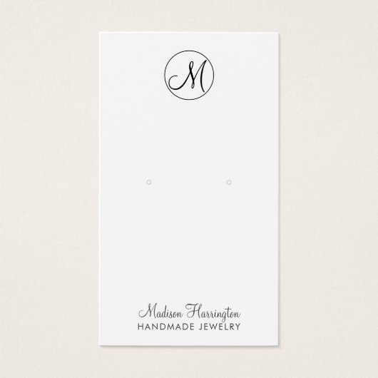 Monogram Earring Juwelier Display Card (Vorderseite)