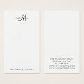 Monogram Earring Juwelier Display Card (Vorne & Hinten)