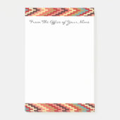 Monogram Earth Tones Ikat Zickzack Zig Zag Muster Post-it Klebezettel (Vorderseite)