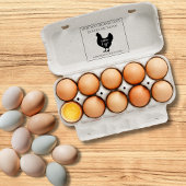 Monogram Egg Carton Stamp Farm Fresh Eggs Gummistempel