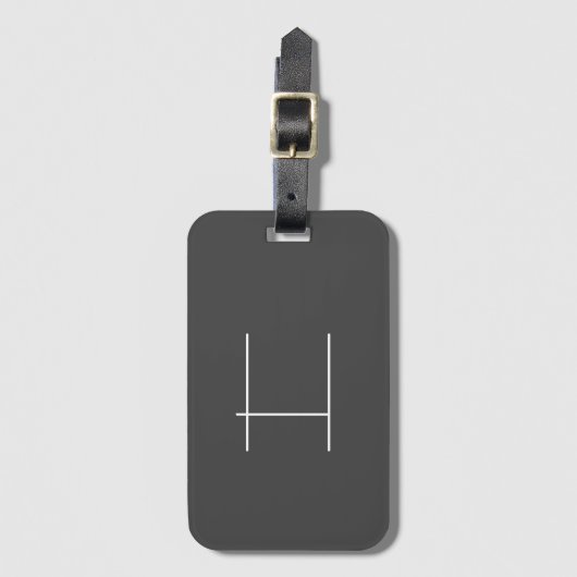 Monogram Eigenname Initial Modern Minimalistisch G Gepäckanhänger (Vorderseite Vertikal)