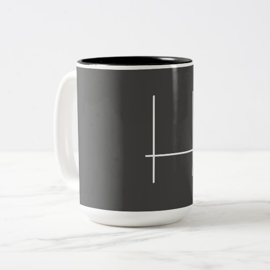 Monogram Eigenname Initial Modern Minimalistisch G Zweifarbige Tasse (Vorderseite Links)
