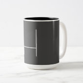 Monogram Eigenname Initial Modern Minimalistisch G Zweifarbige Tasse (VorderseiteRechts)