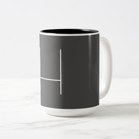 Monogram Eigenname Initial Modern Minimalistisch G Zweifarbige Tasse (VorderseiteRechts)
