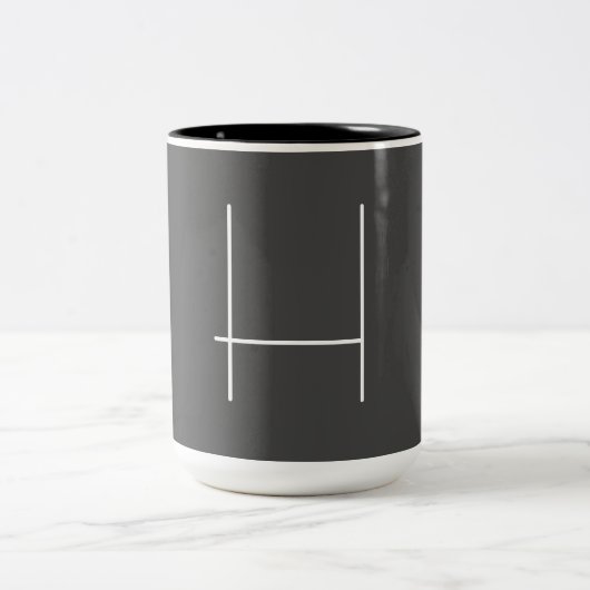 Monogram Eigenname Initial Modern Minimalistisch G Zweifarbige Tasse (Mittel)