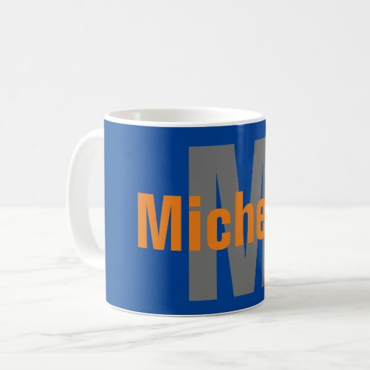 Monogram Eigenname Initial Modern Schlicht Minimal Kaffeetasse (Vorderseite Links)