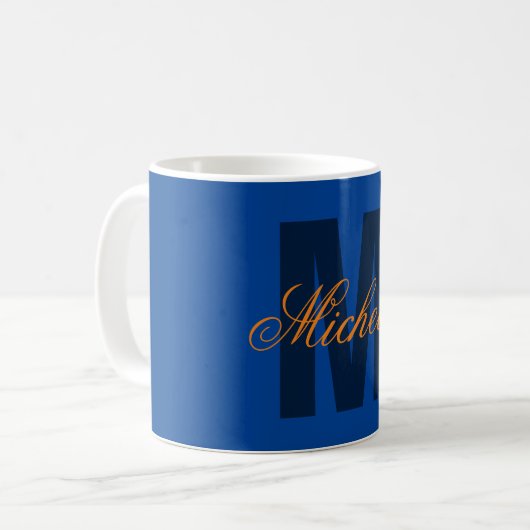 Monogram Eigenname Initial Modern Schlicht Minimal Kaffeetasse (Vorderseite Links)