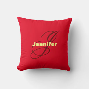 Monogram Eigenname Initial Modern Schlicht Minimal Kissen