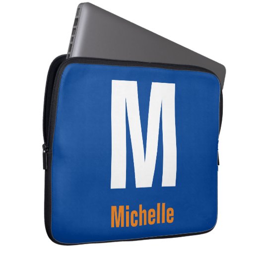 Monogram Eigenname Initial Modern Schlicht Minimal Laptopschutzhülle (Vorne Rechts)