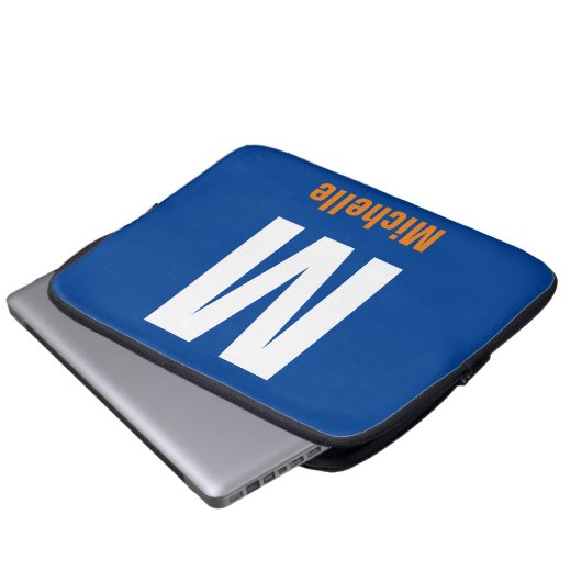 Monogram Eigenname Initial Modern Schlicht Minimal Laptopschutzhülle (Vorne Knopf)