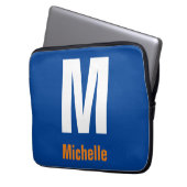 Monogram Eigenname Initial Modern Schlicht Minimal Laptopschutzhülle (Vorderseite Links)