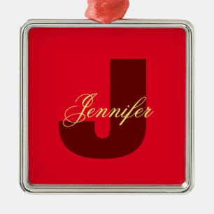 Monogram Eigenname Initial Modern Schlicht Minimal Ornament Aus Metall