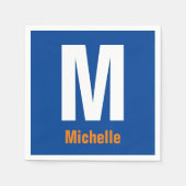 Monogram Eigenname Initial Modern Schlicht Minimal Serviette (Vorderseite)