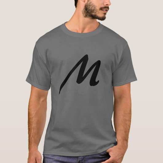 Monogram Eigenname Initial Modern Schlicht Minimal T-Shirt (Vorderseite)