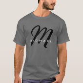 Monogram Eigenname Initial Modern Schlicht Minimal T-Shirt (Vorderseite)