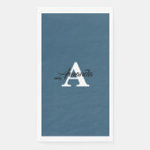 Monogram Einfache Bezeichnung Dusty Blue Niedlich Serviette (Vorderseite)