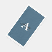 Monogram Einfache Bezeichnung Dusty Blue Niedlich Serviette (Ecke)