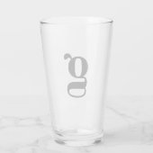 Monogram Einfache Bierart Glas (Rückseite)