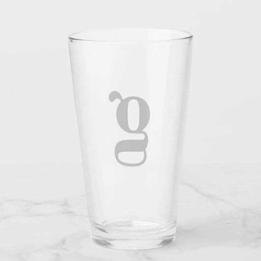 Monogram Einfache Bierart Glas (Rückseite)
