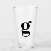 Monogram Einfache Bierart Glas (Vorderseite)