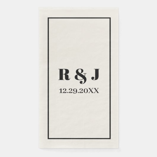 Monogram Einfache Minimalistische Individuelle Nam Serviette (Vorderseite)