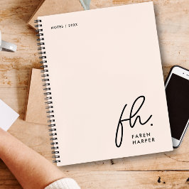 Monogram Einfache Skripte Blindfarben Personalisie Notizblock