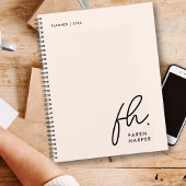 Monogram Einfache Skripte Blindfarben Personalisie Planer