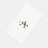 Monogram Einfaches Eleganter Individuelle Name Sil Serviette (Ecke)