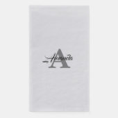 Monogram Einfaches Eleganter Individuelle Name Sil Serviette (Vorderseite)
