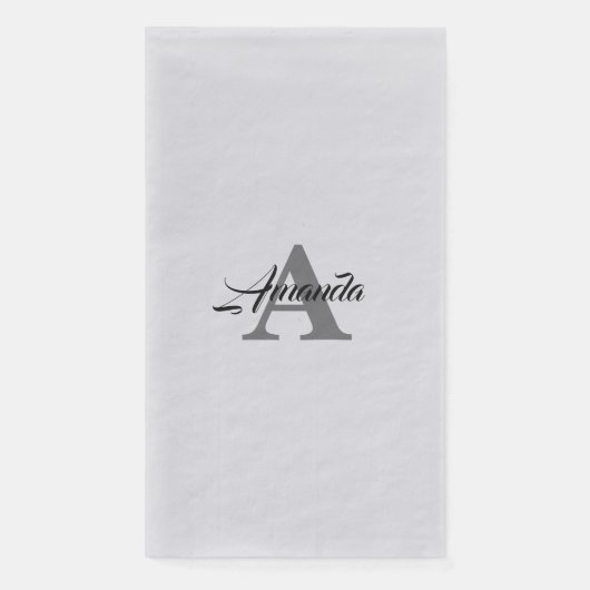 Monogram Einfaches Eleganter Individuelle Name Sil Serviette (Vorderseite)