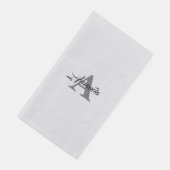 Monogram Einfaches Eleganter Individuelle Name Sil Serviette (Ecke)