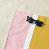 Monogram, einfaches rosa, orangefarbenes Strickhan Strandtuch (Beispiel)