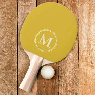 Monogram Einfarbige Verbranntes Zitronen Farbe Tischtennis Schläger