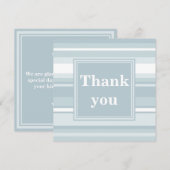 Monogram Eisblauer Streifen Dankeskarte (Vorne/Hinten)
