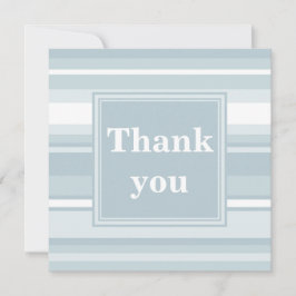 Monogram Eisblauer Streifen Dankeskarte