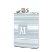 Monogram Eisblauer Streifen Flachmann (Links)