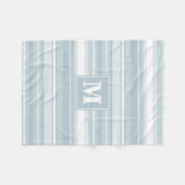 Monogram Eisblauer Streifen Fleecedecke (Vorderseite (Horizontal))