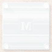 Monogram Eisblauer Streifen Glasuntersetzer (Rückseite)