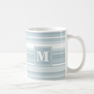 Monogram Eisblauer Streifen Kaffeetasse