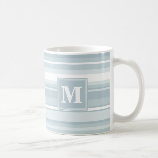 Monogram Eisblauer Streifen Kaffeetasse (Rechts)