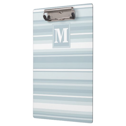 Monogram Eisblauer Streifen Klemmbrett (Links)