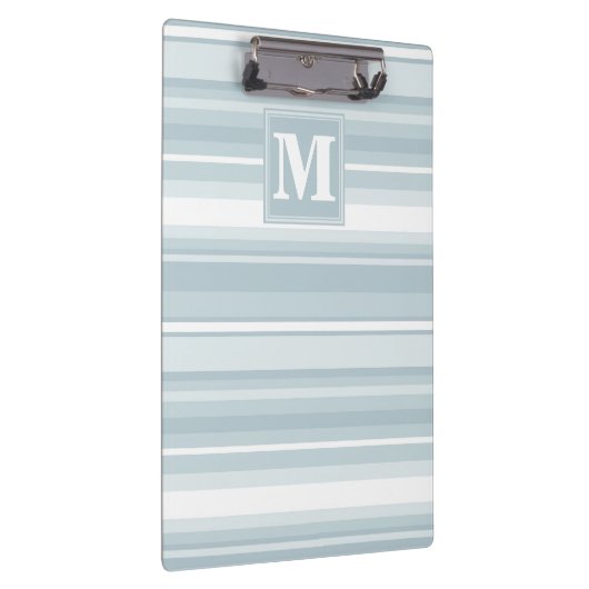 Monogram Eisblauer Streifen Klemmbrett (Rechts)