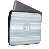 Monogram Eisblauer Streifen Laptopschutzhülle (Vorne Rechts)