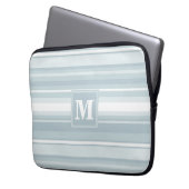 Monogram Eisblauer Streifen Laptopschutzhülle (Vorderseite Links)